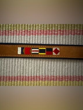 Zeppelin Sailing Symbol Brown Leather Mens Maritime Belt, size 38